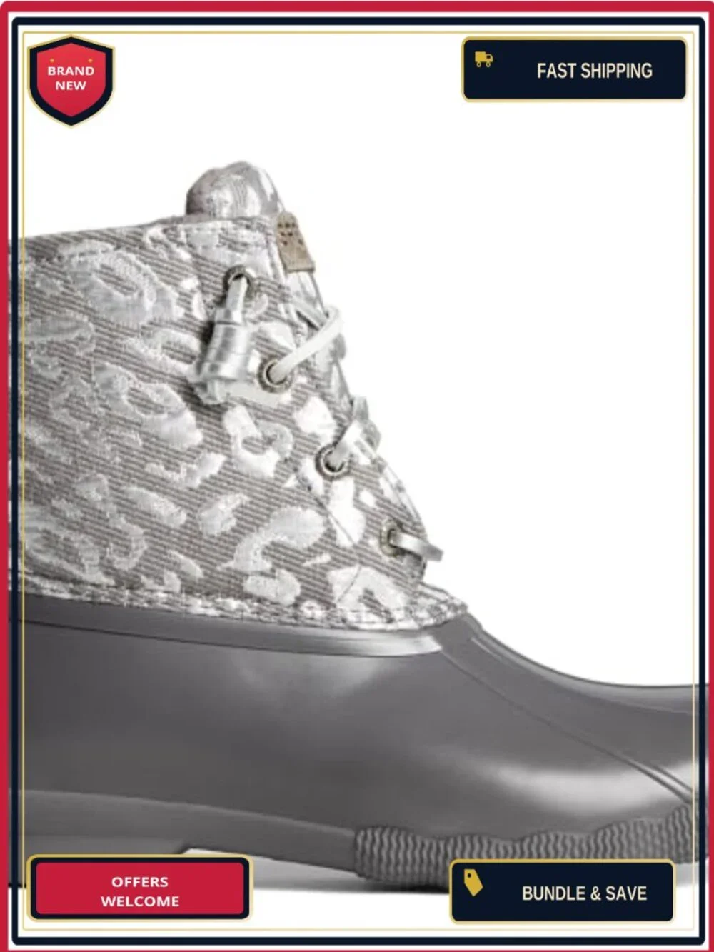 Sperry Women's Ankle Rain Boots - Rubber Duck Shell, Wave-Siping, Waterproof